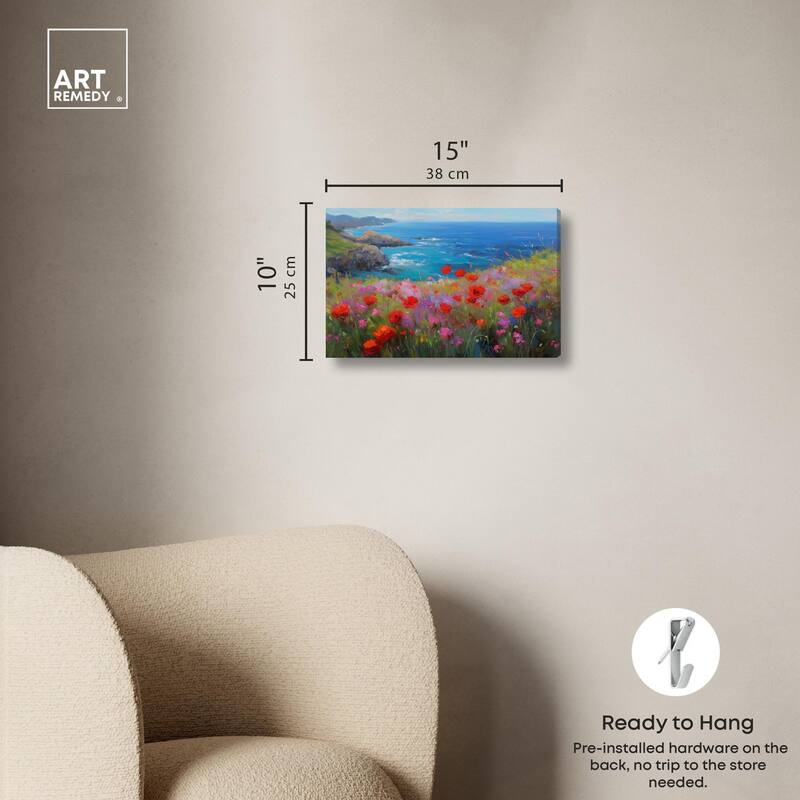 Ocean View Bloom II Canvas by Art Remedy, Gallery Wrapped