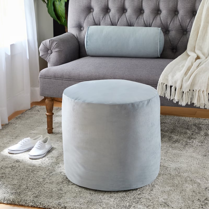 Sorra Home Solid Velvet Indoor Bean Pouf - Dusk 20 in W x 20 in D x 18 in H