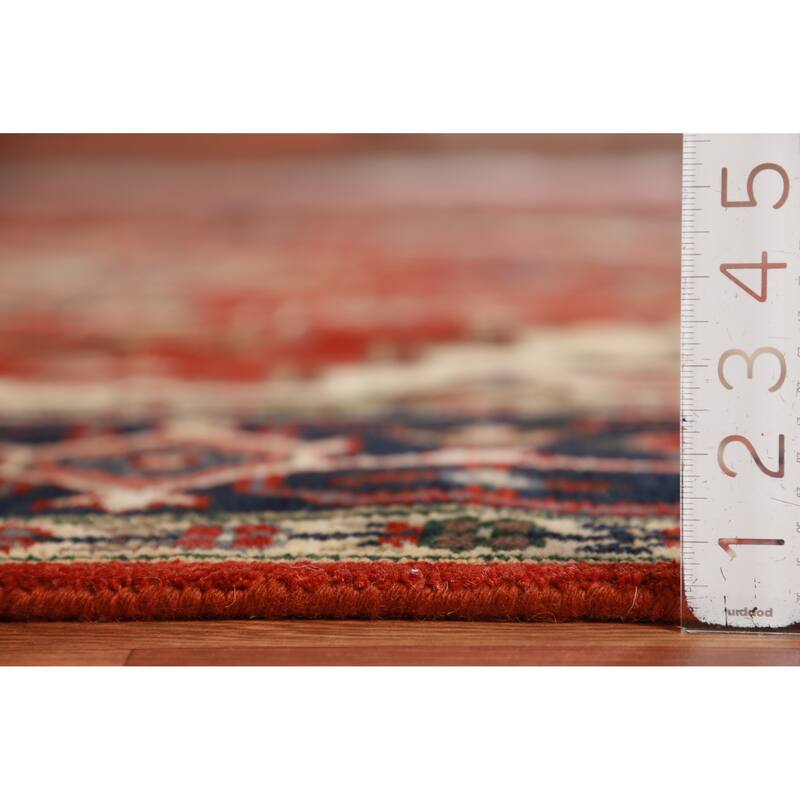 Hand Knotted Oriental 100% Wool Carpet Traditional Medallion Oranges & Rust Heriz (serapi) Area Rug - 12' 1'' X 8' 10''