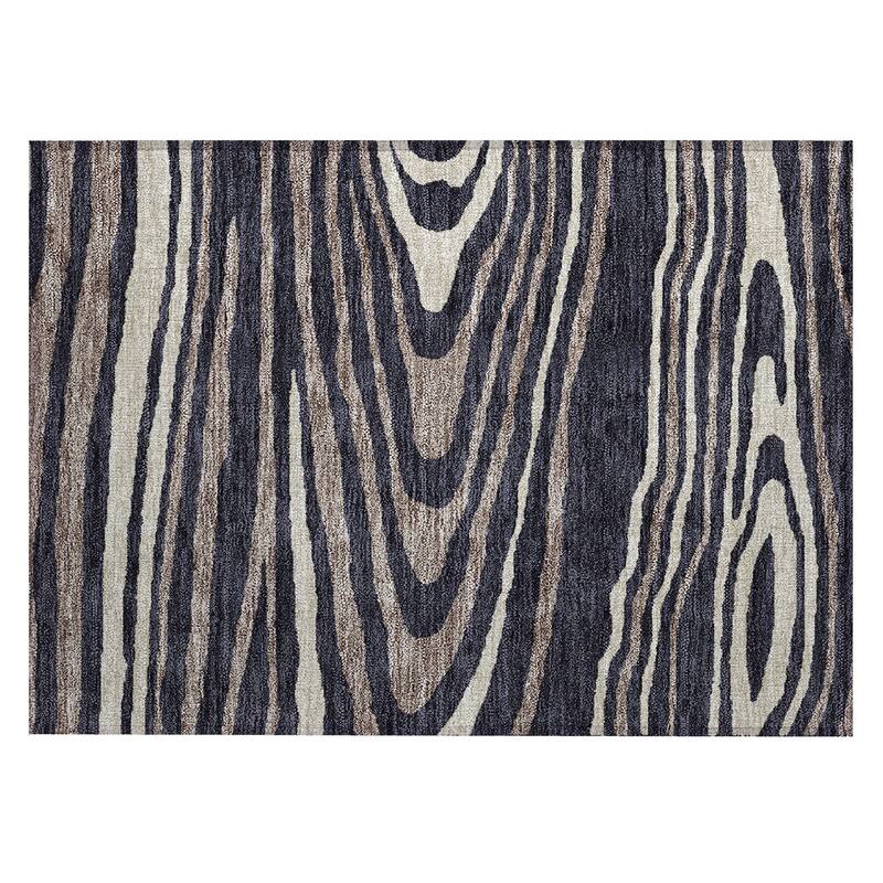Machine Washable Indoor/ Outdoor Abstract Illusion Chantille Rug