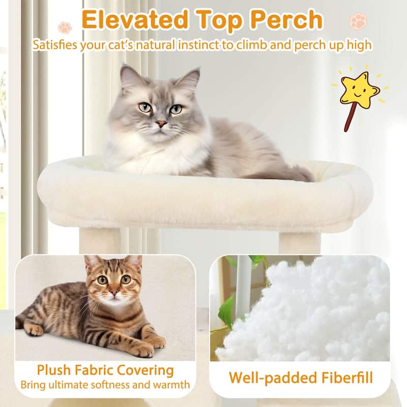 Costway 70” Large Cat Tree for Indoor Cats with Plush Top Perch, Dual - See Details
