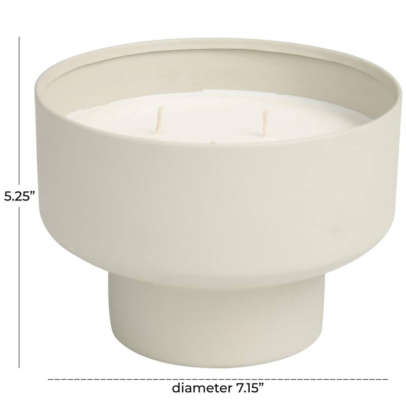 Metal Scented Matte 50 oz 3 Wick Decorative Candle with White Wax - Black, Gray, Light Brown, White - Roche River Decor