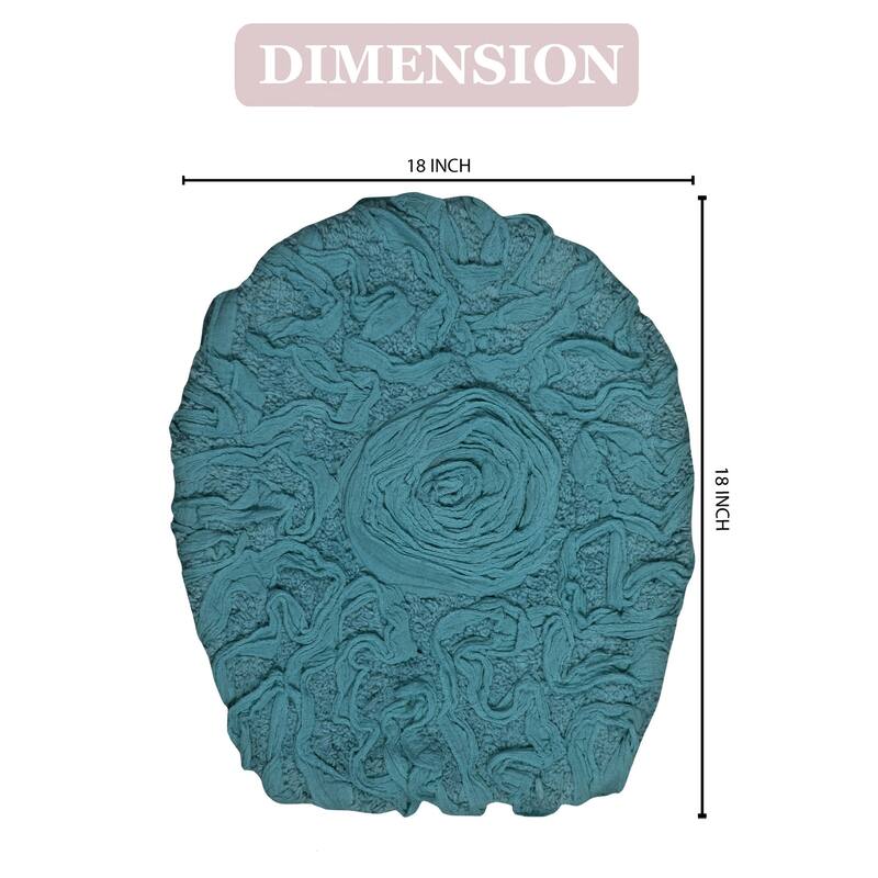 Home Weavers Bell Flower Cotton Soft, Water Absorbent Toilet Seat Lid Cover, Machine Washable 18"x18" Toilet Lid Cover