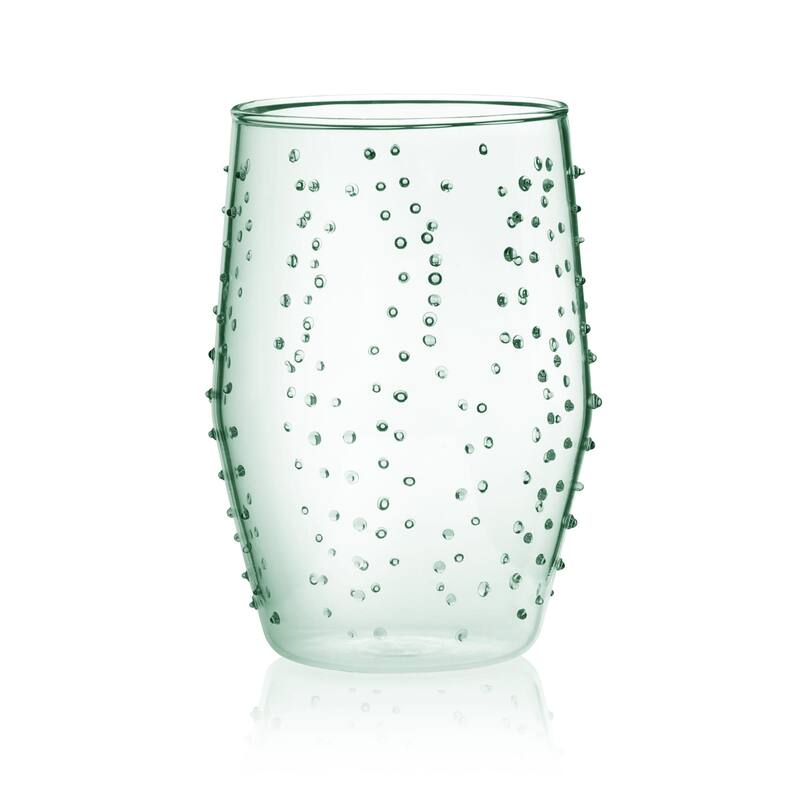 Libbey Prologue Nymph Handmade Dot Tumbler Glasses, Sea Foam, Set of 8 - Set of 8
