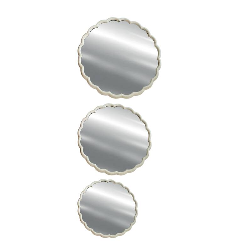 Small Curved Frame Round Wall Mirror - 19.75” - White