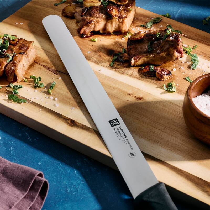 ZWILLING Commercial 12-inch Fine Edge Straight Slicing Knife - Black
