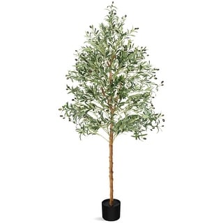 7FT Artificial Olive Tree with Lifelike Fruits & Leaves - Bed Bath ...