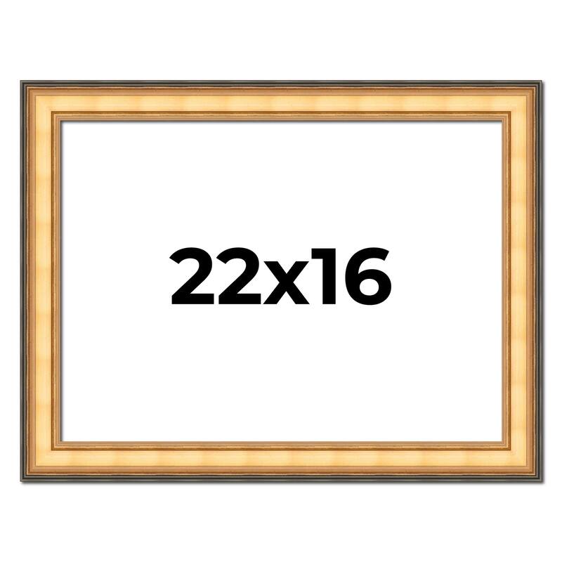 22x16 Frame Gold Plein Aire Solid Wood Picture Frame Width 2 Inches |