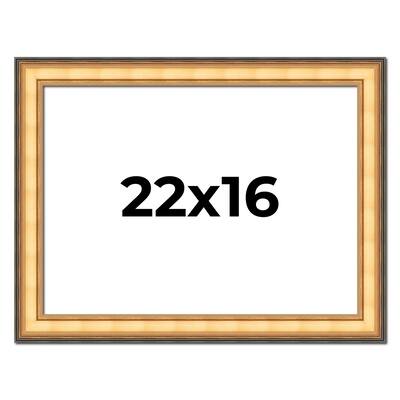 22x16 Frame Gold Plein Aire Solid Wood Picture Frame Width 2 Inches |