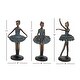 preview thumbnail 6 of 5, Teal Polystone Dancer Decorative Sculpture (Set of 3) - S/3 6"W, 12"H