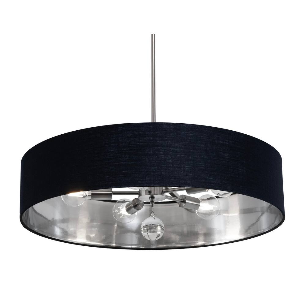 AFX CLNP30MB Pendant 5 Light 30" Wide Crystal Pendant with Fabric