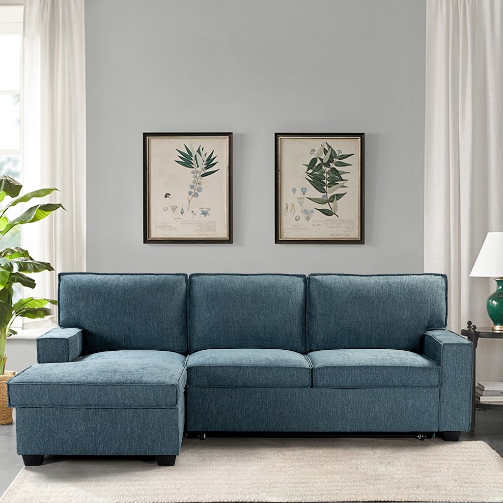 Badari Modern Pull Out Sleeper Sofa&Chaise with Storage by HULALA HOME