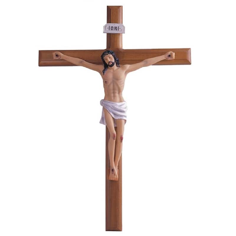 Q-Max Jesus Nailed On The Cross 22"H Wall Cross Crucifix Religious Statue Decoration Figurine