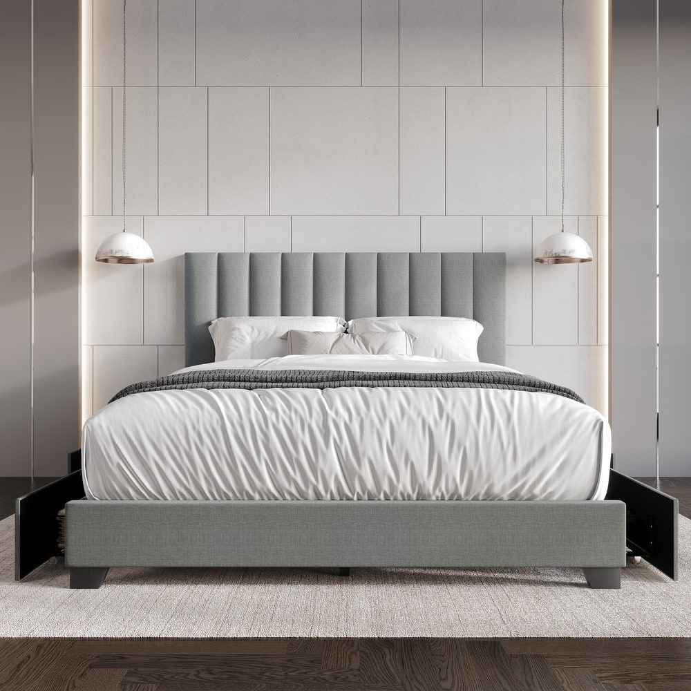 Clayfell Olean Upholstered Storage Platform Bed