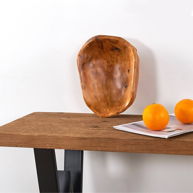 Greenage Cedar Fruit Bowl, Wooden Storage Natural Crafts Serving Bowls
