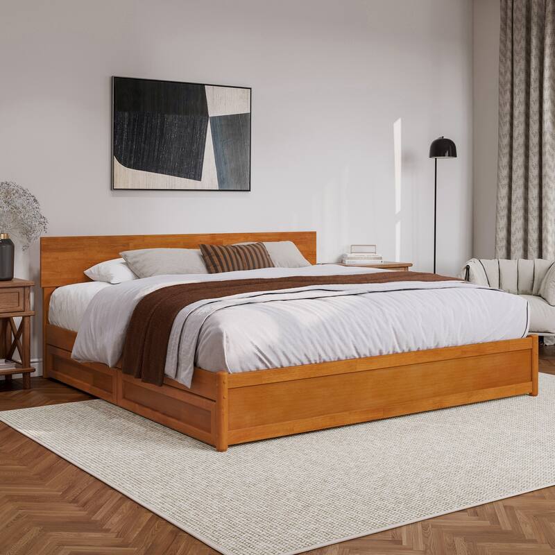 Wesley Platform Bed with Panel Footboard and Storage Drawers