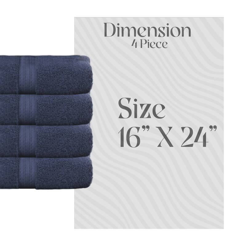 Home Weavers Elegance Essentials 550GSM Cotton Zero Twist Super Absorbent Hand Towel Set of 4