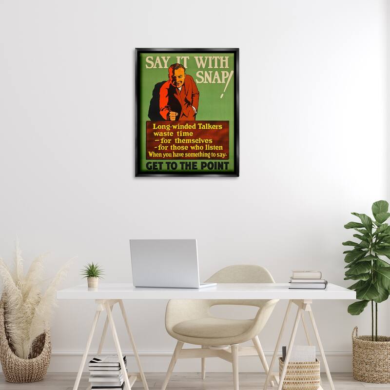 Stupell Vintage Say It With Snap Framed Floater Canvas Wall Art Design By Marcus Jules