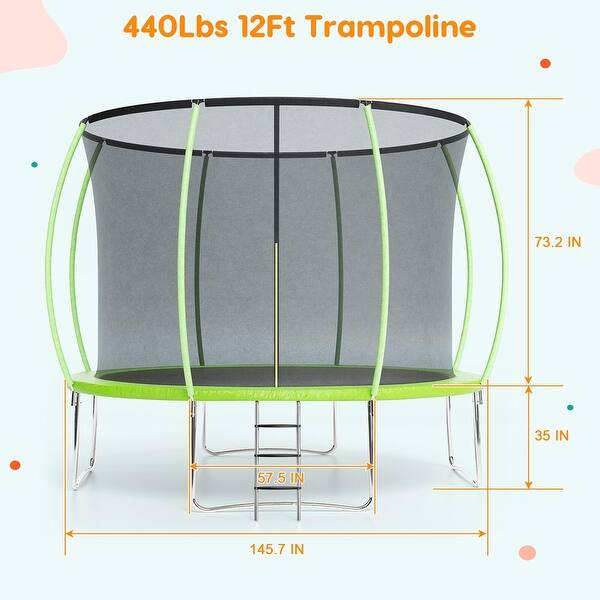 dimension image slide 0 of 2, Trampoline 10FT 12FT 14FT 16FT, Trampolines for Kids & Adults