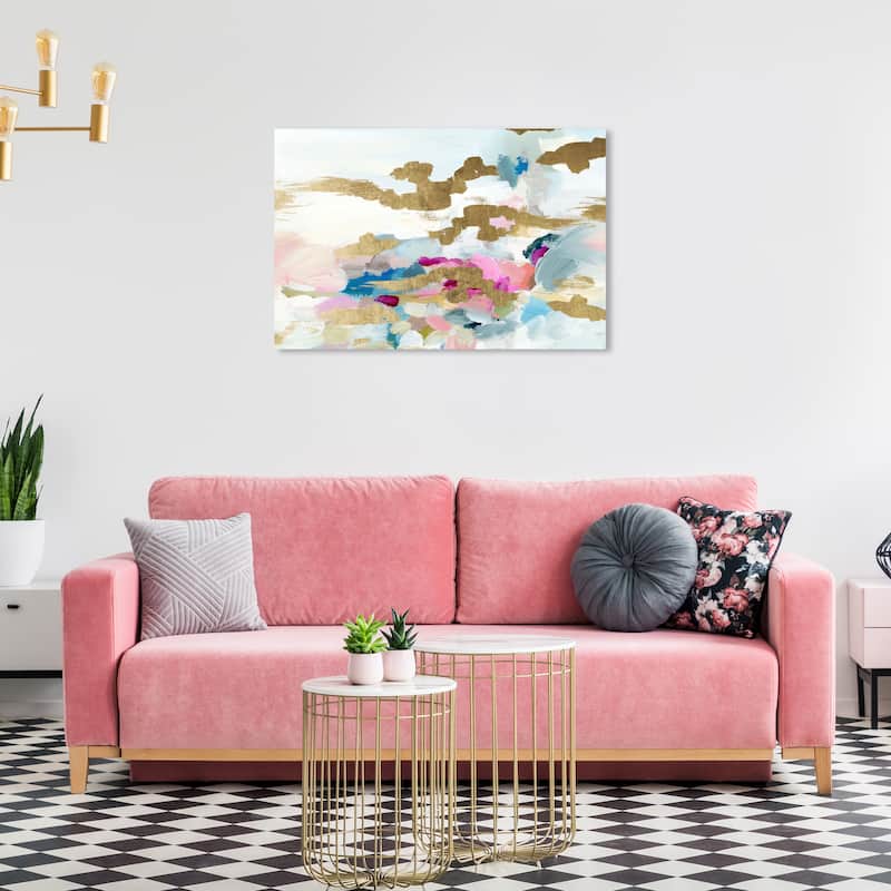 Wynwood Studio Abstract Love To Love Gold Gold and Metallic Gold Modern & Contemporary Wall Art Canvas Print - 24 x 36