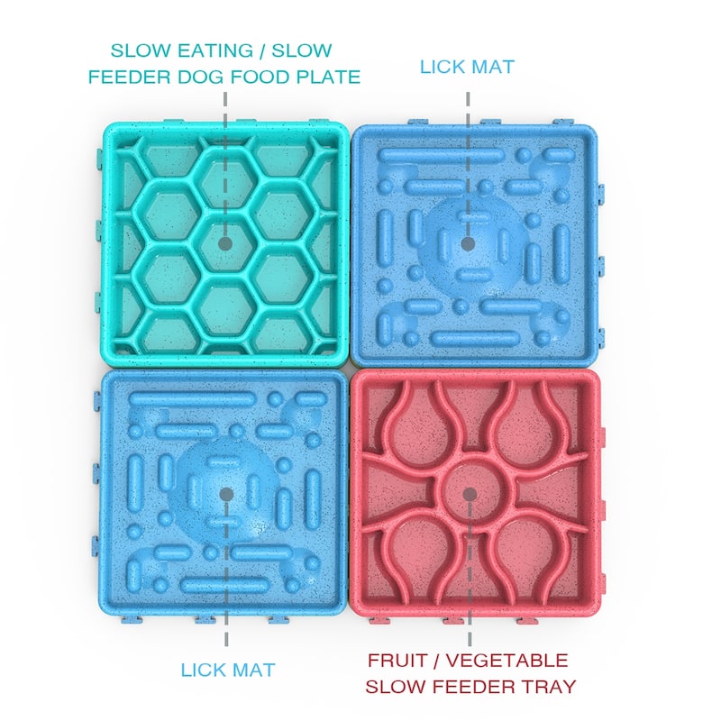 Pet Slow Treat Dispensing Mat Set ( 4-Plate)