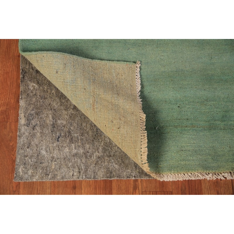 Green Gabbeh Modern Area Rug Handmade Wool Carpet - 4'10" x 6'7"