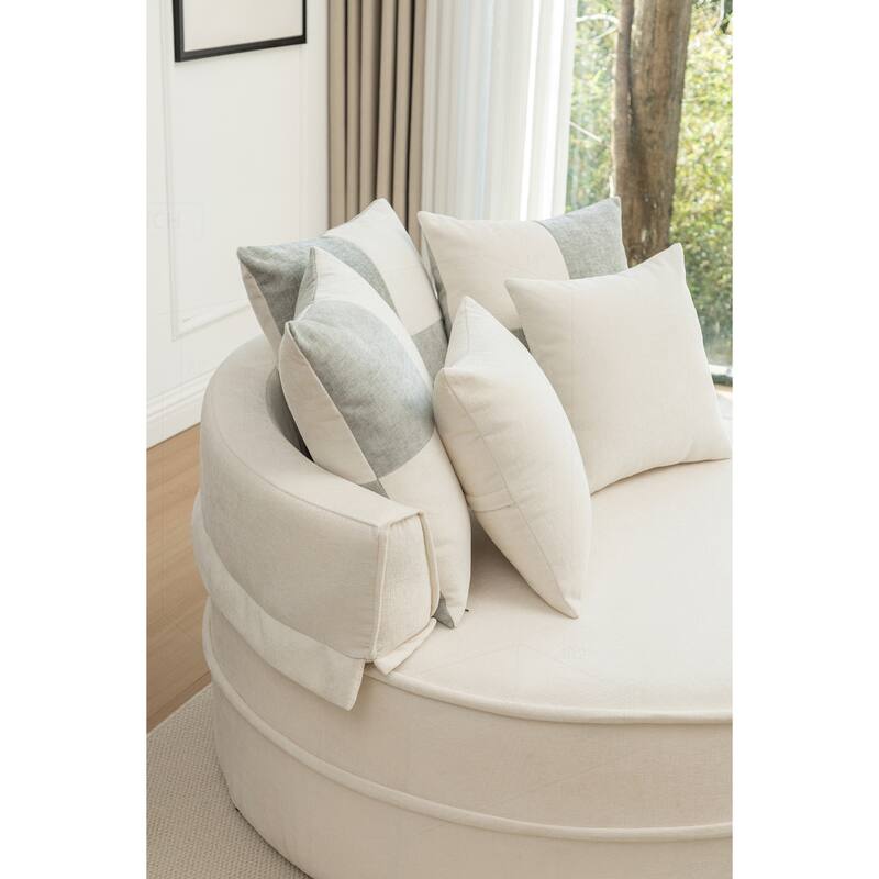 Comfortable Oversized Velvet Armchair with Ottoman and Multiple Pillows for Various Rooms