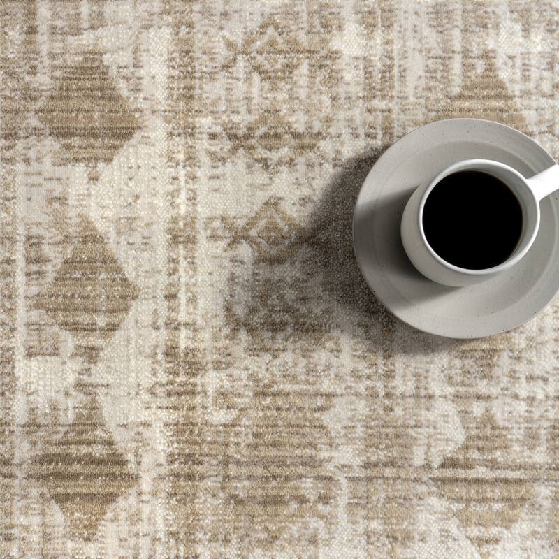 Saturdays Geometric Fringed Area Rug