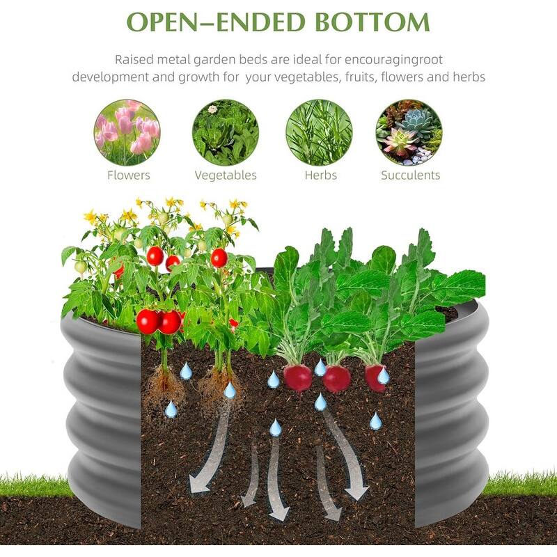 2 Pack Galvanized Raised Garden Bed,Outdoor