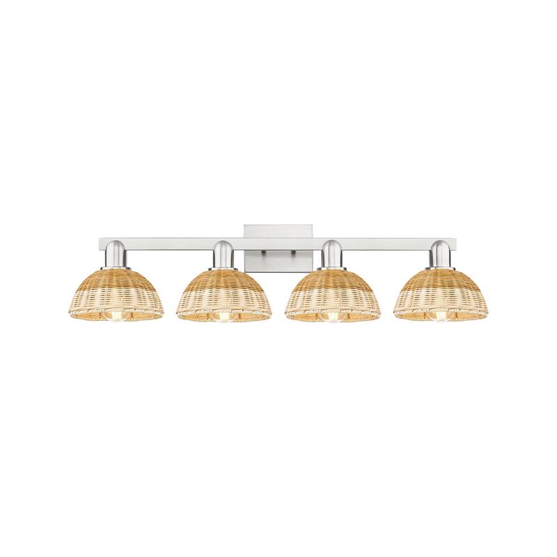 Innovations Lighting Downtown Urban - Natural Ballston Dome - 4 Light 36" Bath Vanity Light with Basketweave Shade