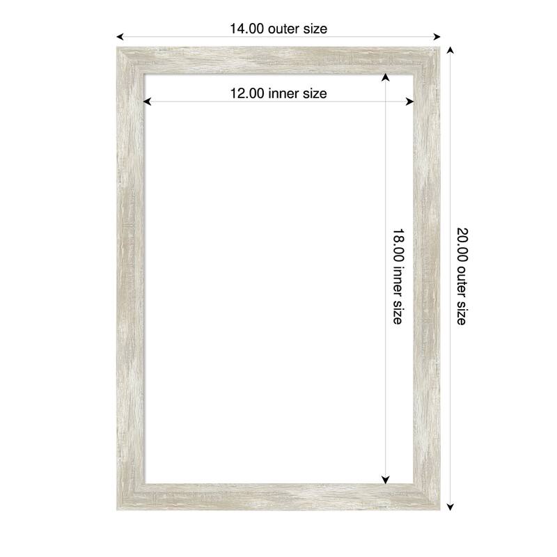 Amanti Art Crackled Metallic Narrow Framed Dry Erase Magnetic Board - 14 x 20 in