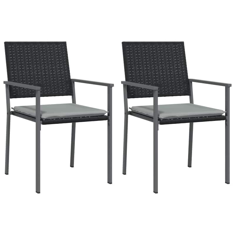 vidaXL 3/5/7/9 Piece Patio Dining Set with Cushions Poly Rattan and Steel