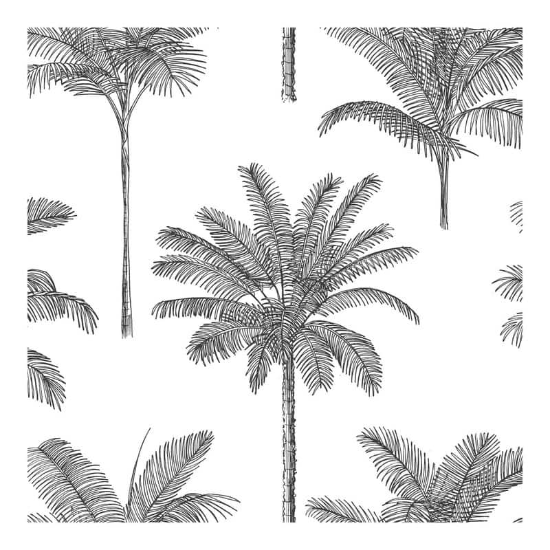 ESTA Home Taj Charcoal Palm Trees Wallpaper - 20.9 x 396 x 0.025