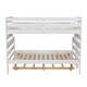 preview thumbnail 17 of 18, Wood Twin over Full Bunk Bed with Twin Trundle, Guard Rails, and Sturdy Pine Frame for Bedroom, Grey