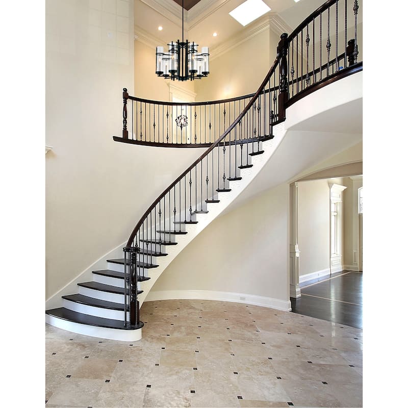 Sierra 8 Light Up Chandelier With Black Finish