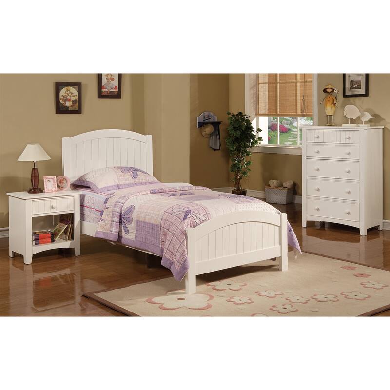 Bedroom Panel Bed in White