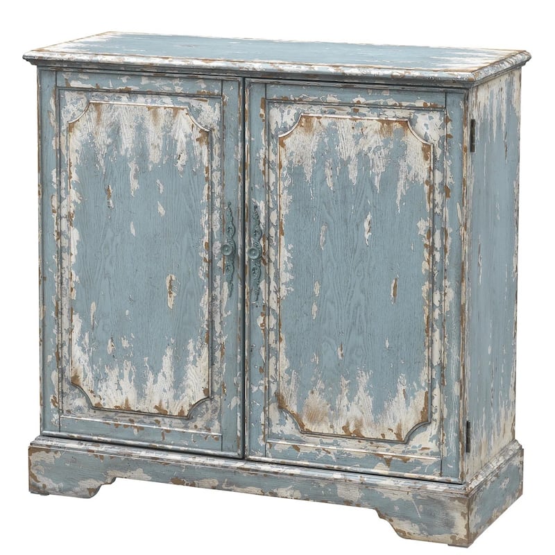 Brenna Distressed 2 Door Cabinet Blue