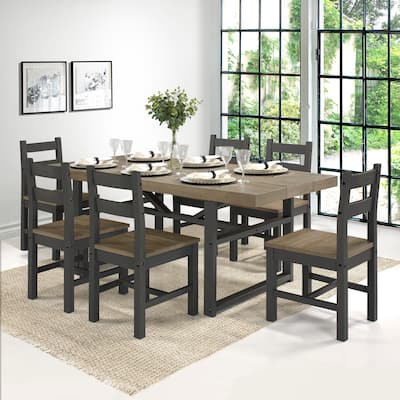 Rustic Forest Solid Wood 7-piece Dining Set