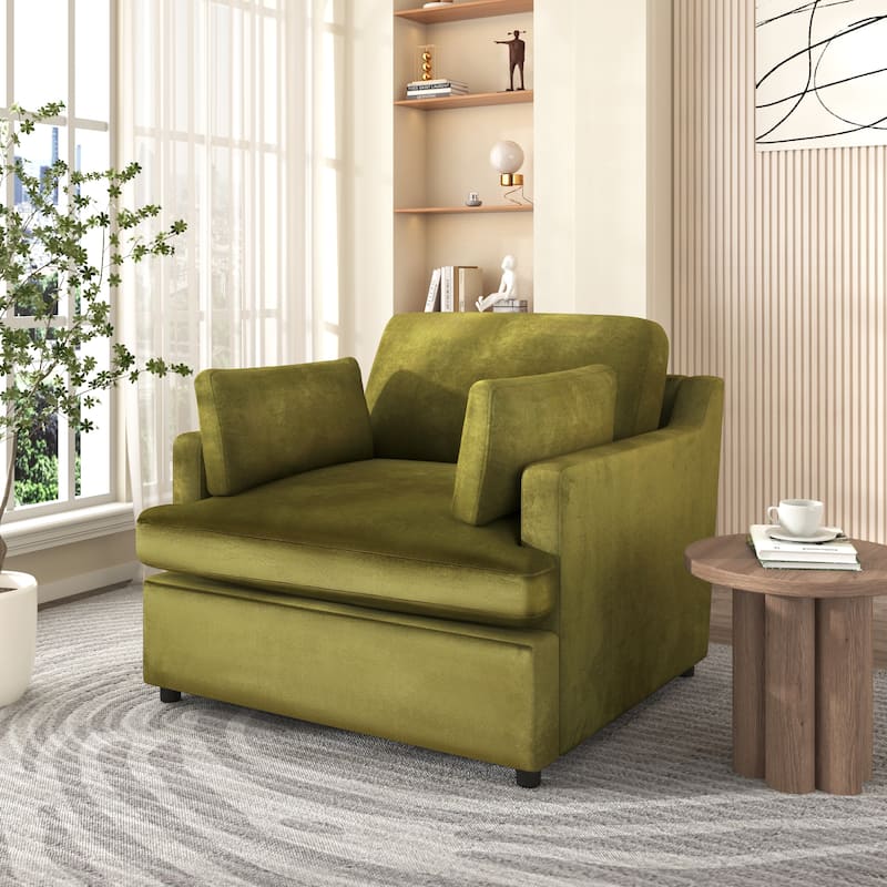 Oversized Lounge Sofa Accent Armchair with T-Shaped Cushion