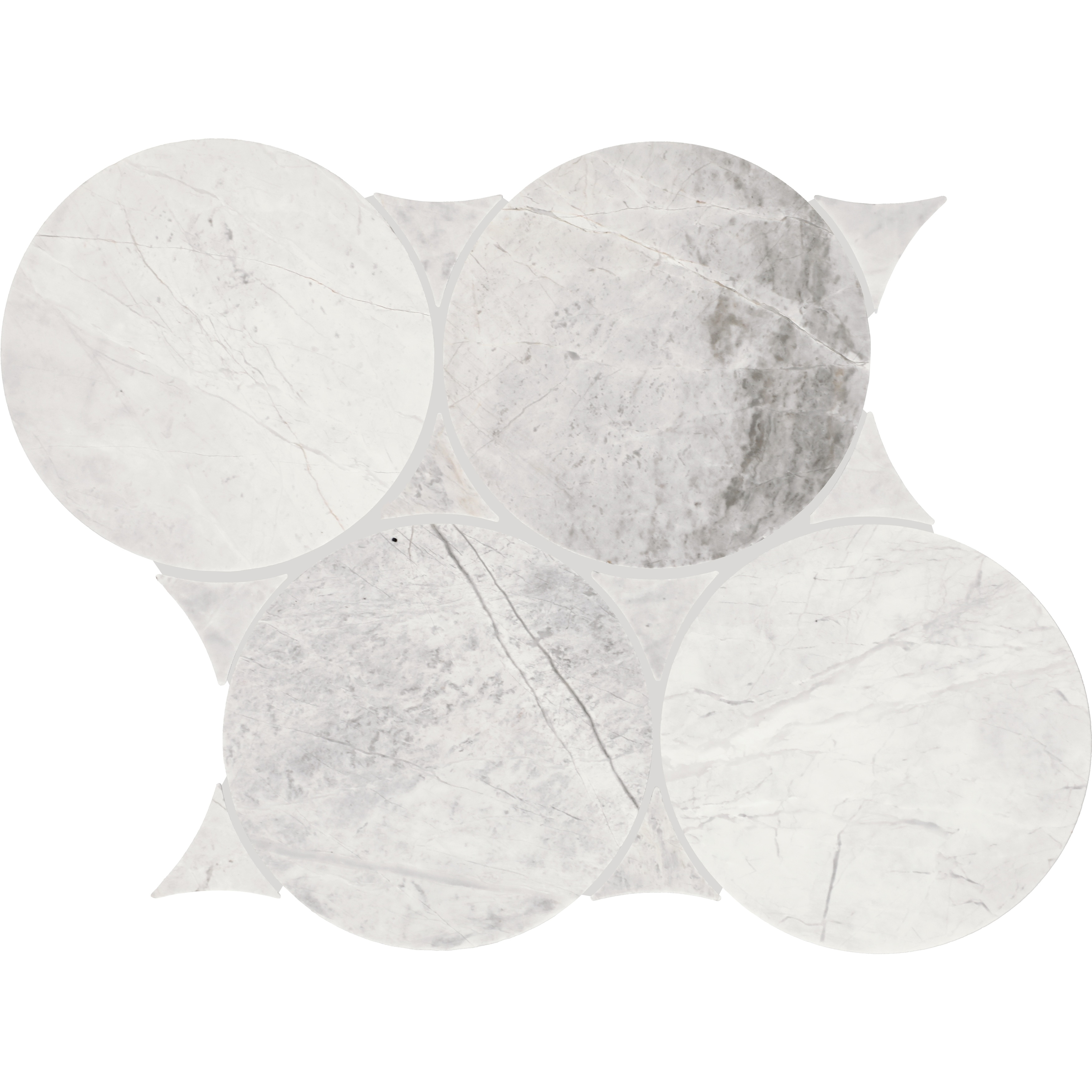 Daltile Eclessia Marble Natural Stone 6" Circle Mosaic (10 PCS Per Carton) (8.30 SQFT Per Carton)