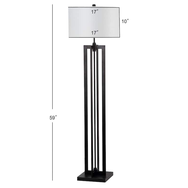 SAFAVIEH Lighting 59-inch Tanya Tower Black Floor Lamp - 17"x17"x59"