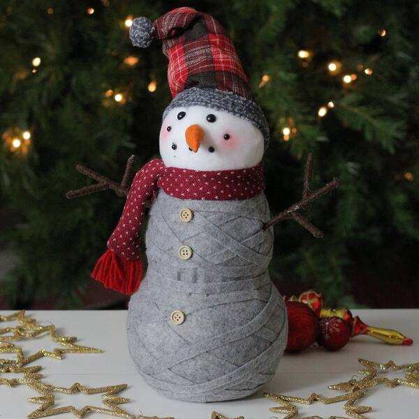 Shop 18 5 Woven Style Sweater Snowman With Plaid Hat Christmas