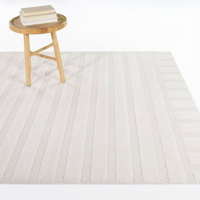 Derrida Striped Transitional Indoor/Outdoor Area Rug