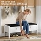 preview thumbnail 10 of 12, Fluted Shoe Storage Bench with Drawers and Cushioned Seat, 47.2 Inch Entryway Bench for Bedroom Living Room Hallway