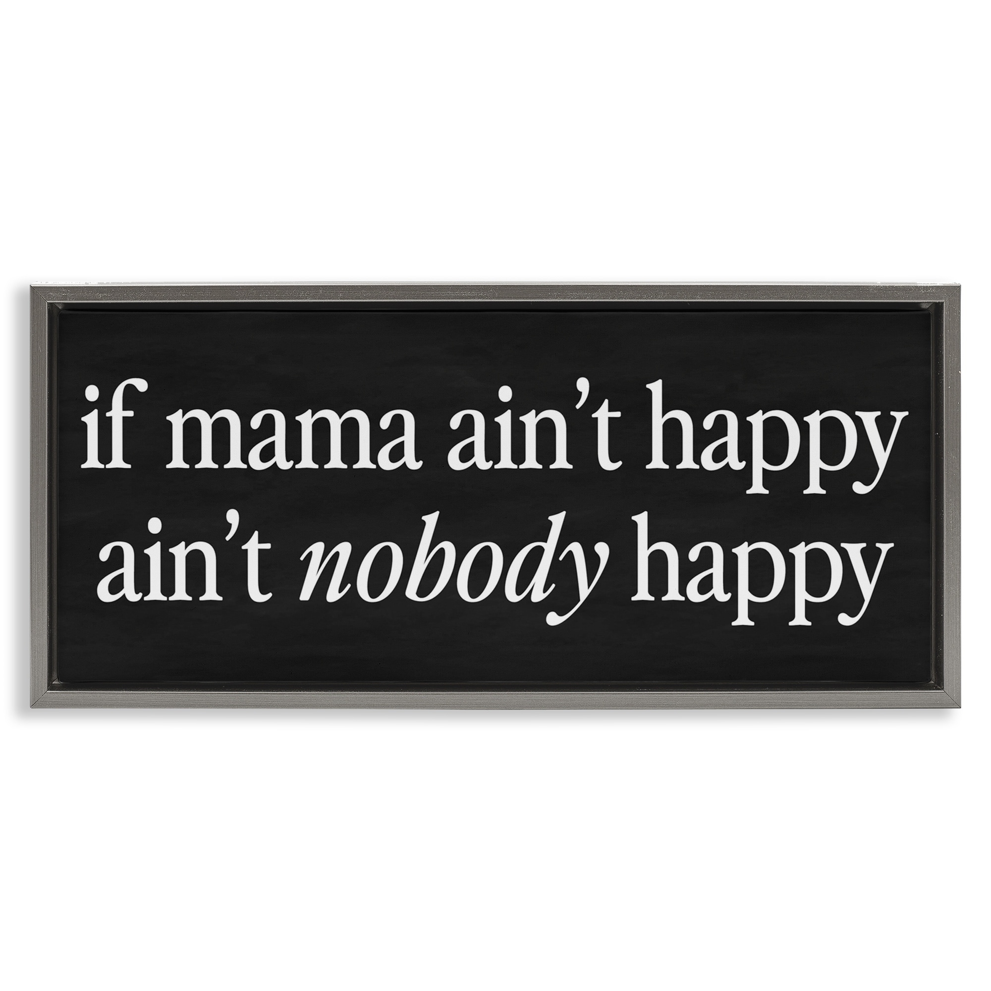 Stupell If Mama Ain't Happy Humor Framed Floater Canvas Wall Art Design By Lettered and Lined