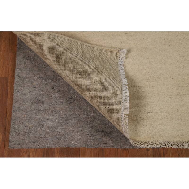 Gabbeh Modern Rug Oriental Beige Handmade Wool Carpet - 5'1"x 6'6"