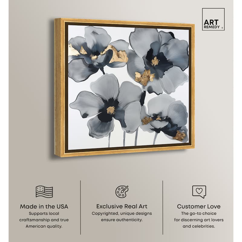 Art Remedy Drama Flora Framed Floral Fine 1 Piece Canvas Wall Art