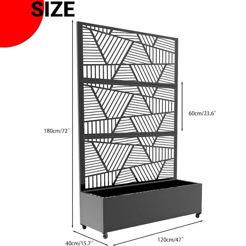 Outdoor Garden Fence, Privacy Screen Planter Box for Vining Plants & Veggies