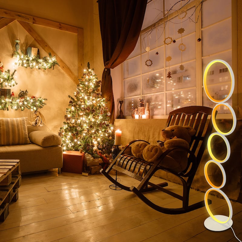 43" Stacked Rings RGB LED Floor Lamp