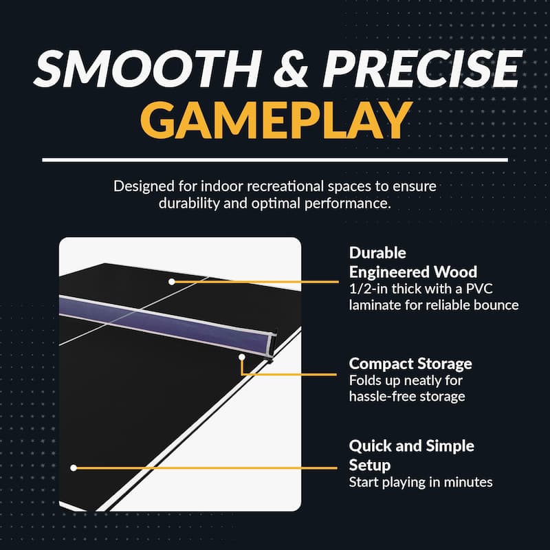 Quick Set 12mm Table Tennis Conversion Top - Black